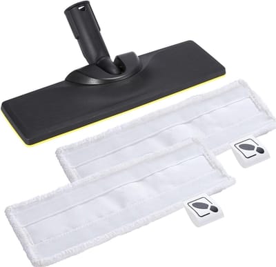 Stoomreiniger Borstelkop - Vloermondstuk Set - Grondig Reinigen - Hittebestendige Materialen - One Size - Zwart