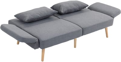 Slaapbank - Uitklapbaar - Slaapstoel - Logeerbed - Zetelbed - Slaapfauteuil - Vouwbed - 2 persoons - Zeer comfortabel - Grijs