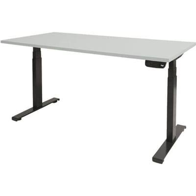 Zit Sta Bureau - T-poot Elek 140x80 grijs -zwart frame