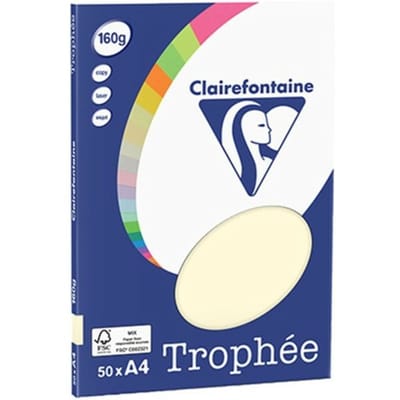 Clairefontaine Trophée - Kopieerpapier- A4 160 gram - Ivoor - 50 vellen