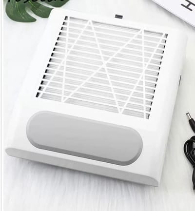 Nagelstofafzuiger - Afstofzuiger - 80Watt Nail Dust Collector Wit/Grijs - Stofzuiger Voor Nail Salon - Nagels - Acrylnagels - Nepnagels - Gelnagels - Elektrische nagelstofzuiger - Tafelafzuiging - Witte kleur - Manicure/Pedicure Handen en Voeten