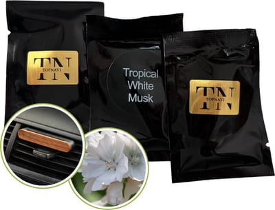 Topnavi Autogeurtje Navulling - Tropical white musk Auto Geurverfrisser - 3 stuks - Auto Geurverfrisser - Luchtverfrisser - Autogeur - Autoparfum