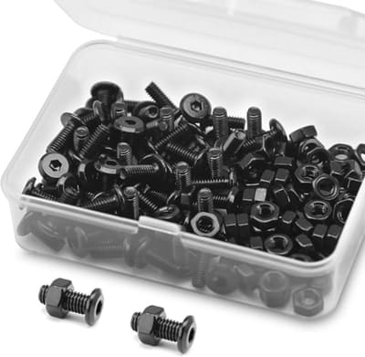 Set van 60 Meubel- en Bevestigingsschroeven M4 x 10 mm - Roestvrij staal 304 met Zwart Oxide Afwerking