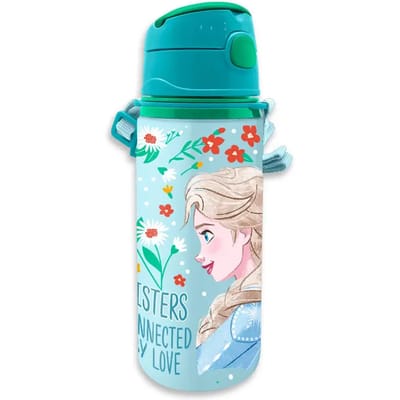 Disney Frozen drinkfles/drinkbeker/bidon met drinktuitje - blauw - aluminium - 600 ml