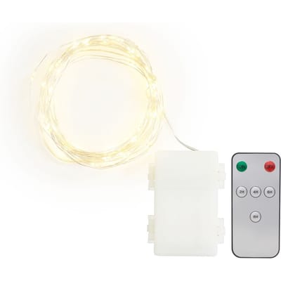 Outdoor Micro LED snoer lampjes, met afstandsbediening, 50 LED's