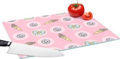 Glazen Snijplank - 39x28 - Donuts - Kawaii - Patronen - Pastel - Snijplanken Glas