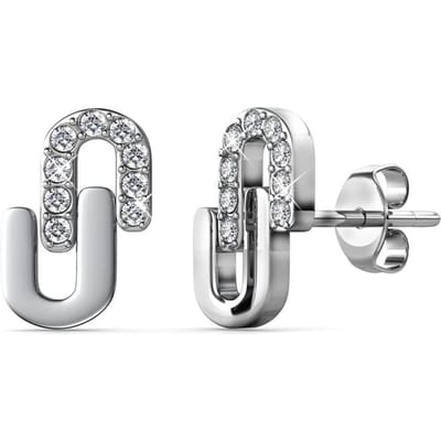 Union Oorbellen - Zilver en Kristal