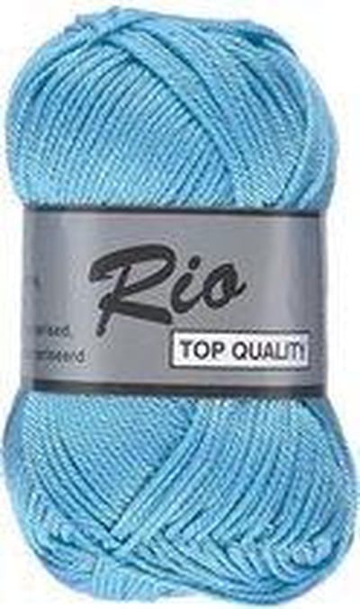 Lammy yarns Rio katoen garen - fris blauw (838) - naald 3 a 3,5mm - 10 bollen