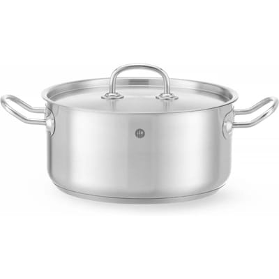 HENDI Kookpan laag – sandwichbodem – inductiegeschikt – 4,9L – met deksel – ⌀240mm