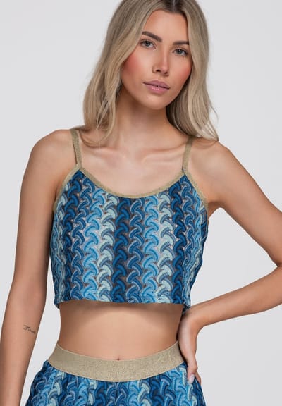 OMBRE Blouse - Loose Fit - Knopen Blauw S/M
