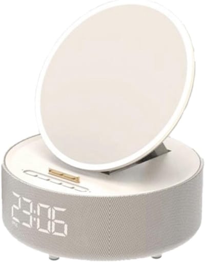 Multifunctionele Wekker - Draadloze Speaker - Wakker Worden - Geïntegreerde Oplader - 6-in-1 Functie - Zwart