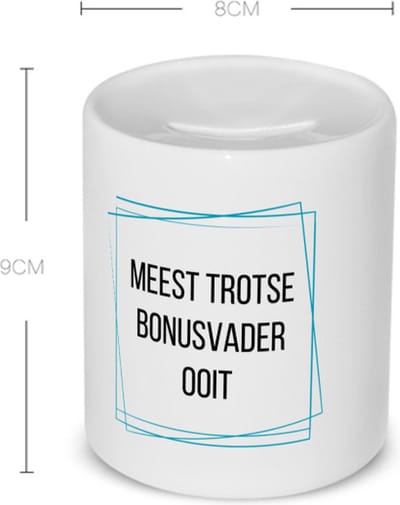 Akyol - meest trotse bonusvader ooit Spaarpot - Papa - trotse bonusvader - vader cadeautjes - vaderdag - verjaardagscadeau - verjaardag - cadeau - geschenk - kado - gift - vader artikelen - 350 ML inhoud