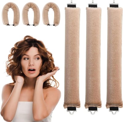 Krultang zonder hitte voor 's nachts - 3 stuks voor grote krullen - Doe-het-zelf styling - Kort en lang haar - Champagne - Haarstyling - Haarverzorging
