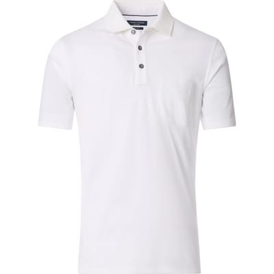 Casa moda poloshirt wit effen korte mouw