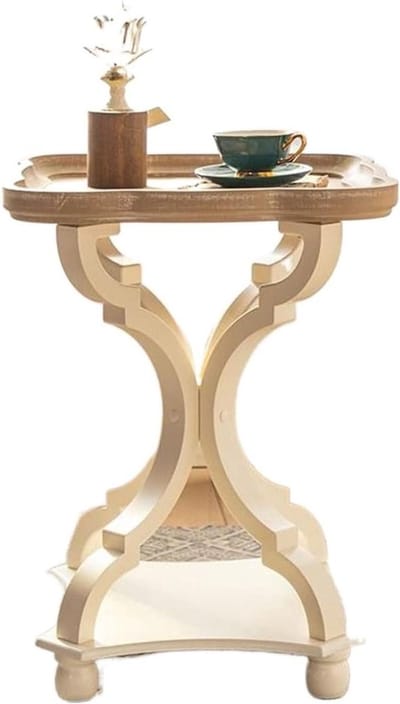 Bijzettafel Bloemvorm - Houten tafel - Woonkamer Decoratie - Glad en voelbaar oppervlak - 47.5 x 63 cm - Houtkleur