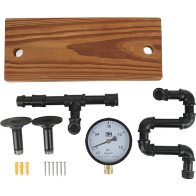 Smeedijzeren Wandrek Ruimtebesparend Retro Industriële Stijl Wandmontage Waterpijp Opbergrek black