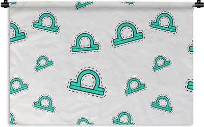 Wandkleed - Wanddoek - Weegschaal - Zodiac - Astrologie - 90x60 cm - Wandtapijt