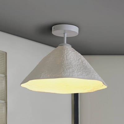 OSRAM plafondlamp Decor Lotus Leaf wit van metaal en papier-maché, E27, 396 mm diameter, lampenkap van gerecycled materiaal, duurzaam dankzij vervangbare lichtbron, eenvoudig te installeren