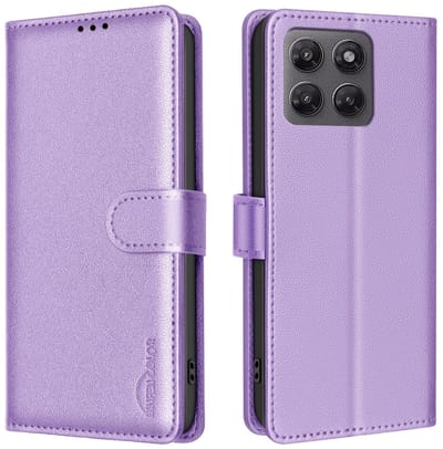 BINFEN Hoesje - Geschikt voor Motorola Moto G37 / G47 Hoesje - BINFEN Color Book Case - Lila