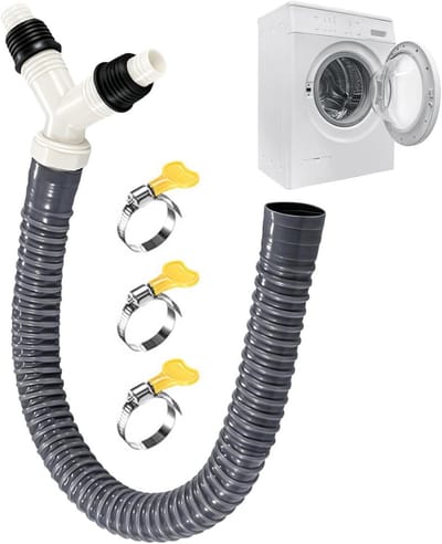 Afvoerslang T-stuk - Waterafvoer Koppeling - Apparaten Aansluiten - Ruimtebesparend Ontwerp - 20-30 cm Verstelbaar - Grijs