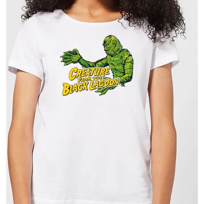 Universal Monsters Creature From The Black Lagoon Crest Dames T-shirt - Wit - S