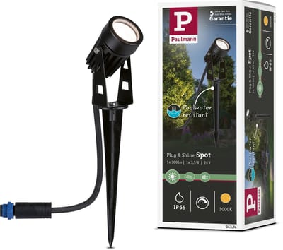 Plug & Shine LED-tuinspots Warm wit Losse spot IP65 3000K 2W Zwart