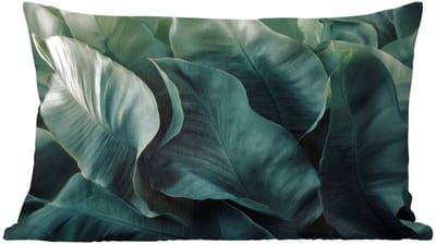 Sierkussens - Kussentjes Woonkamer - 60x40 cm - Groen - Bladeren - Glad - Nerven
