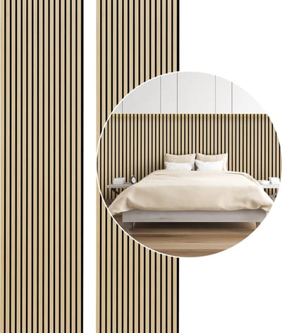2x Akoestische panelen Geluidsabsorberend paneel Geluidsdemping Akoestisch Wandpaneel Geluidsdemper Wanddecoratie 120x60x2.1cm Log