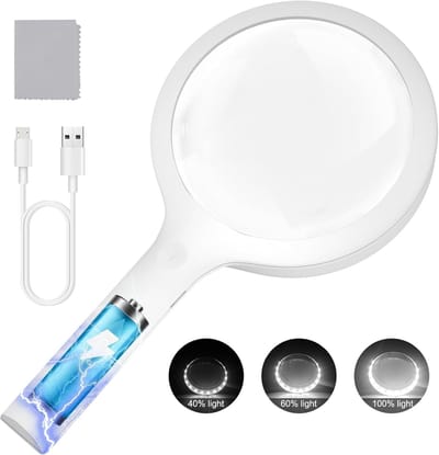 30X Loep – 4,33 Inch – 20 LED Daglicht – 3 Standen Dimming – Oplaadbaar – voor Ouderen, Inspectie, Munten & Sieraden