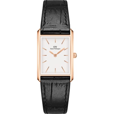 DAMESHORLOGE DANIEL WELLINGTON Bound Zwart Krokodil Roségoud DW00100693 + DOOS