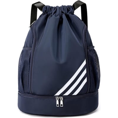 1 stks sport trekkoord zak rugzak grote capaciteit sport voetbal basketbal tas trekkoord sluiting ontwerp One Size donkerblauwe kleur