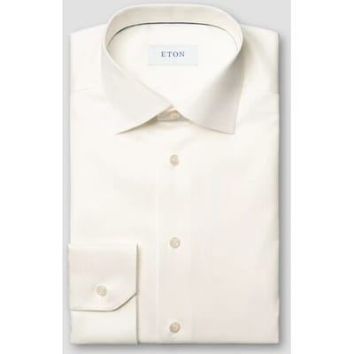 Eton Overhemd Signature Twill Uni Cutaway Off White / male