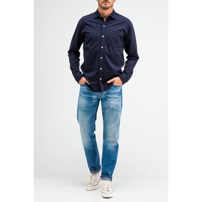 Butcher of Blue Aidan Jersey Shirt Alaska Blue Size: S | Casual Shirts Outlet | Heren | Blauw