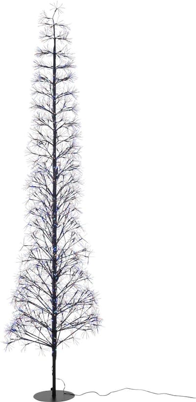J-Line decoratie Boom Multicolor - ijzer - zwart - extra large - LED lichtjes
