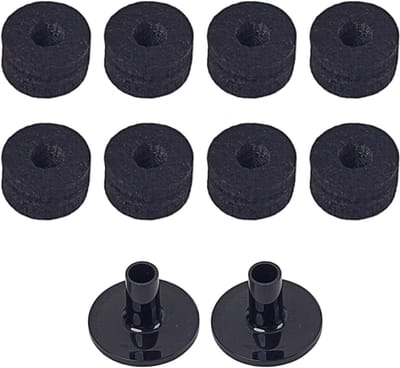 Drum Pedaal Vilt Covers - Bodems Set - Optimale Geluid Controle - Voorkomt Stick Wegglijden - 10 Stuks - Zwart