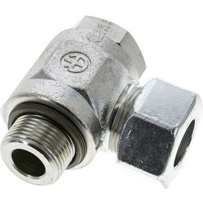25S & G1'' Verzinkt Stalen Swivel Joint Snijringkoppeling Buitendraad 250bar NBR O-ring Draaibaar ISO 8434-1