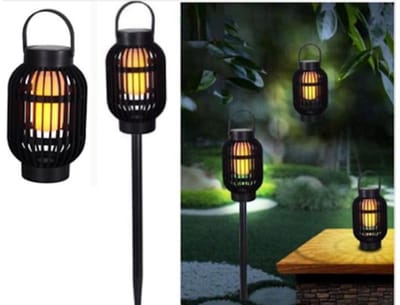 Kynast SOLAR LED 2in1 windlicht op stok of tafel met vlameffect buiten tafellamp