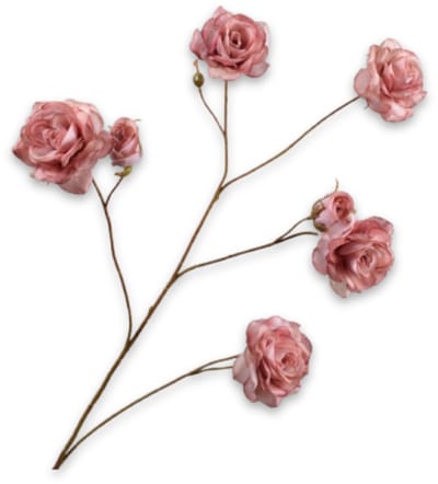 Silk-ka Kunstbloem-Zijde Bloemen Roos Tak Roze-Zalm 93 cm