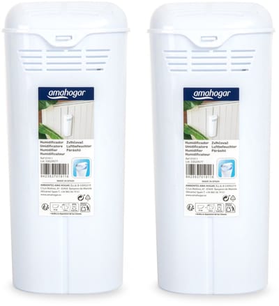 Waterverdamper radiator - 2x - wit - kunststof - 21 cm - luchtbevochtiger