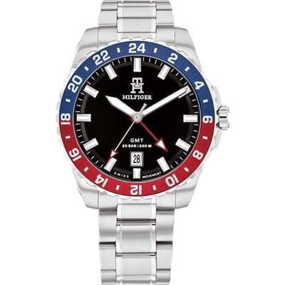Tommy Hilfiger Th85 Gmt Heren Horloge Zilverkleurig 1792131