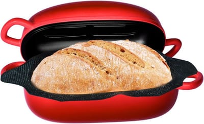 Broodpan Gietijzer - Bakvorm Brood - Zelf Brood Bakken - Gietijzeren Warmtebehoud - 2.5 Liter - Rood