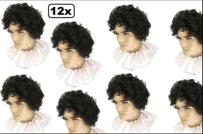 12x Trevira pieten kraag wit - Piet kraag stof wit Sinterklaas feest