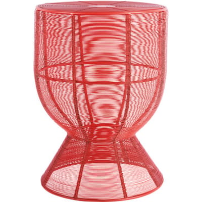 Leitmotiv Bijzettafel Cuerda Tambor - Helderrood - 30.5x30.5x46.5cm - Modern