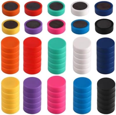 Kleurrijke ronde magneten set - 60 stuks voor koelkast en whiteboard