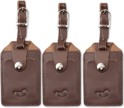 Safekeepers Kofferlabels - 3 stuks - Bagagelabel - Reislabel - bagagelabels - Leer