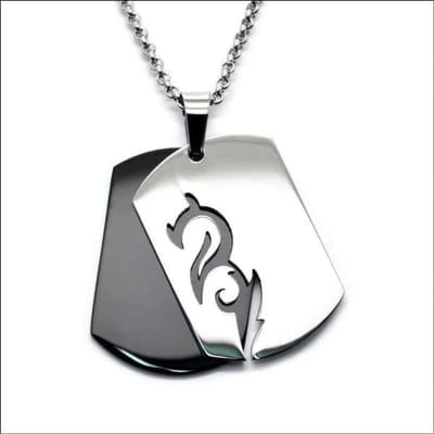 Aramat Jewels | Hangers | Stoere Tribal hanger Zwart en Zilverkleurig Staal | | | |25mm | Staal | Volwassenen | Verkleurd niet