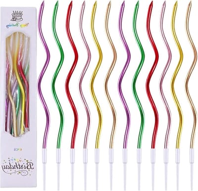 Verjaardagskaarsen Spiraal - Taartkaarsen Metallic - Feestelijke Decoratie - Innovatief Spiraalontwerp - 36 stuks - Multikleur