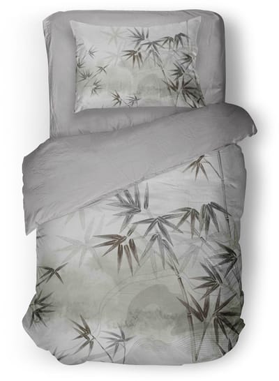Eleganzzz Dekbedovertrek Silent Grove - Grey - Dekbedovertrek 140x200/220cm - Micropercal - Eenpersoons - Dekbedovertrekken - Botanisch Dekbedovertrek