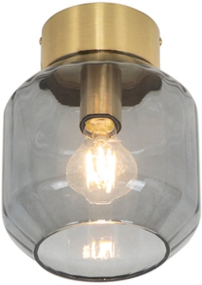 QAZQA stiklo - Moderne Plafondlamp - 1 lichts - Ø 175 mm - Goud/messing - Woonkamer | Slaapkamer | Keuken