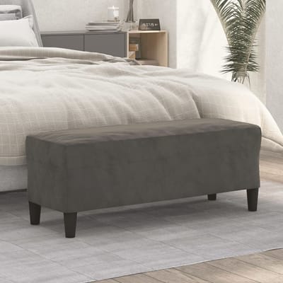 vidaXL - Bankje - 100x35x41 - cm - fluweel - donkergrijs